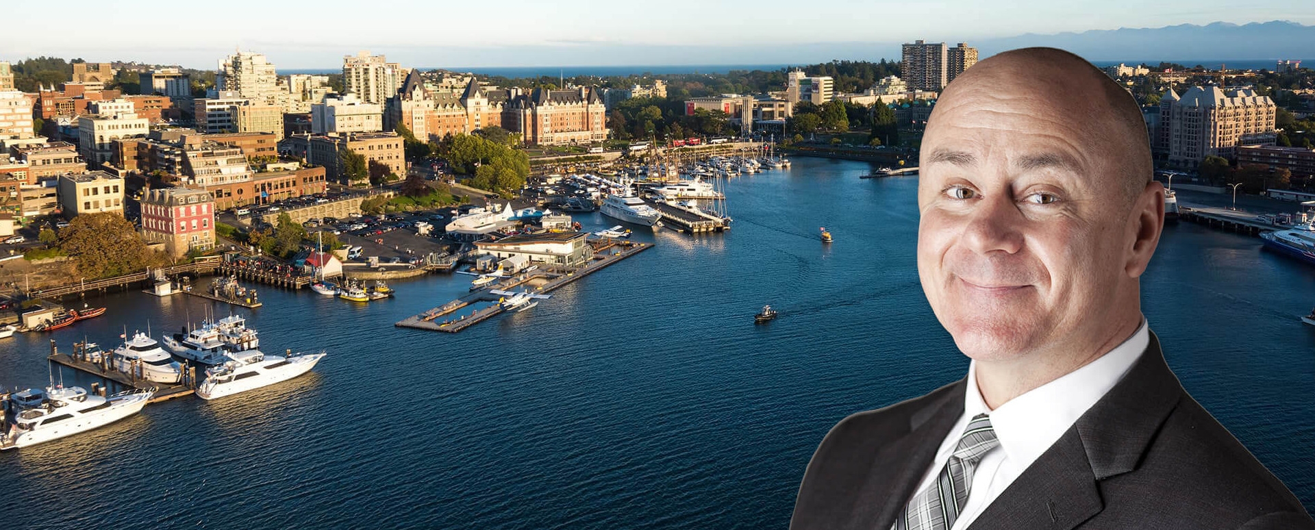 Aerial view of Victoria's inner harbour